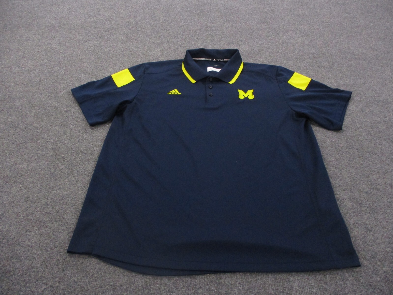 Michigan Wolverines Shirt Adult XL Polo Adidas Performance Stretch Golf Mens
