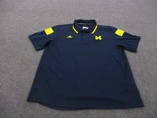 Michigan Wolverines Shirt Adult XL Polo Adidas Performance Stretch Golf Mens