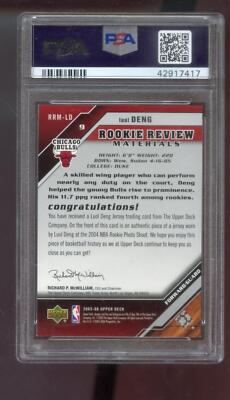2005-06 Upper Deck Rookie Review Materials RC Luol Deng PSA 9 Graded Card  05-06