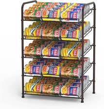 5 Tier Stackable Can Rack Dispenser Organizer Beverage Holder for Pantry Cabinet