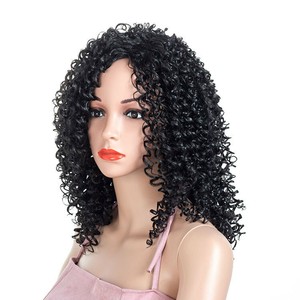 Long Afro Kinky Curly Full Wigs Black Synthetic Wig African For