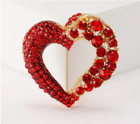 jewelry Fast Free Shipping 1.5 inch heart pin brooch red Valentine Fashion