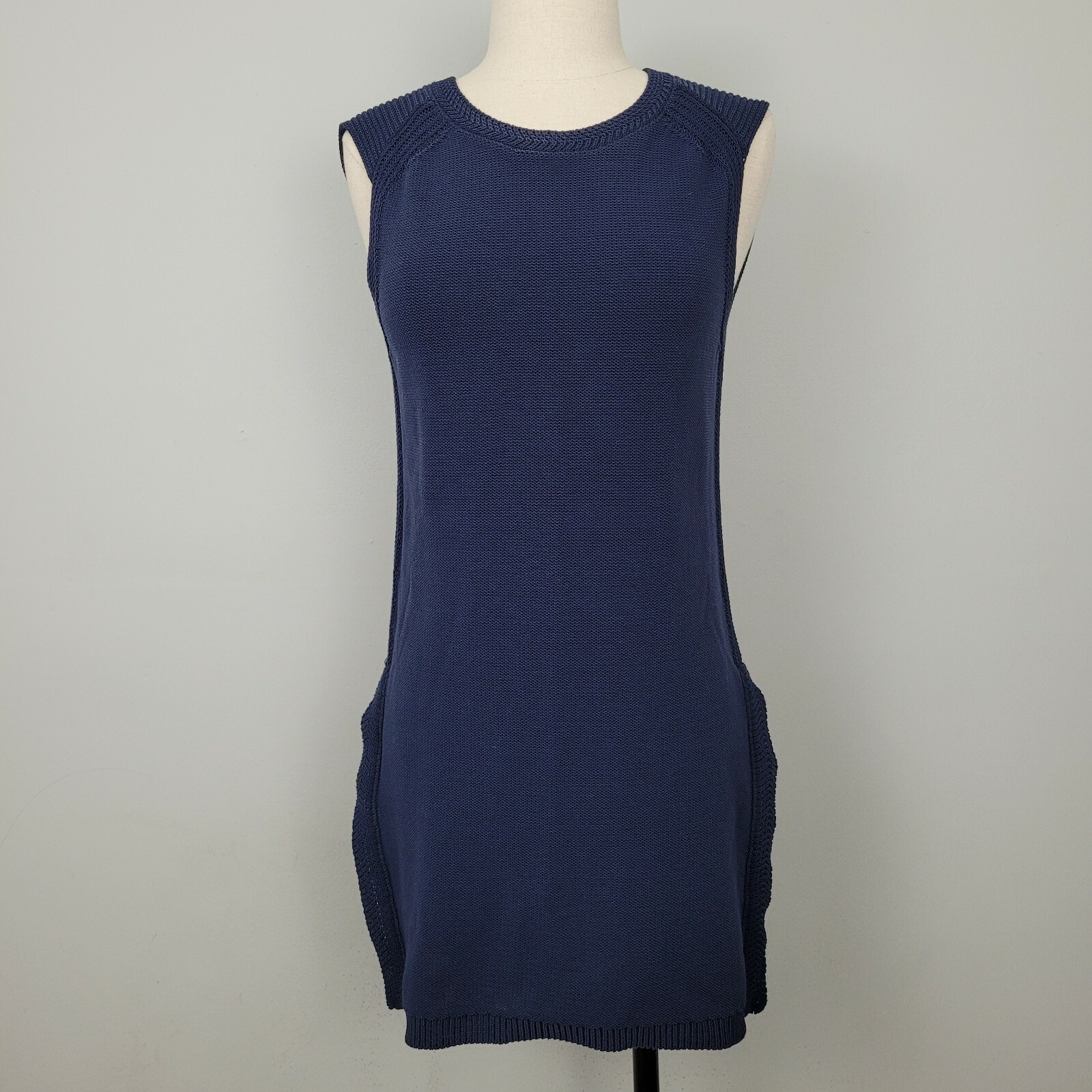 Athleta Long & Lean Navy Blue Sweater Vest Size Small… Gem