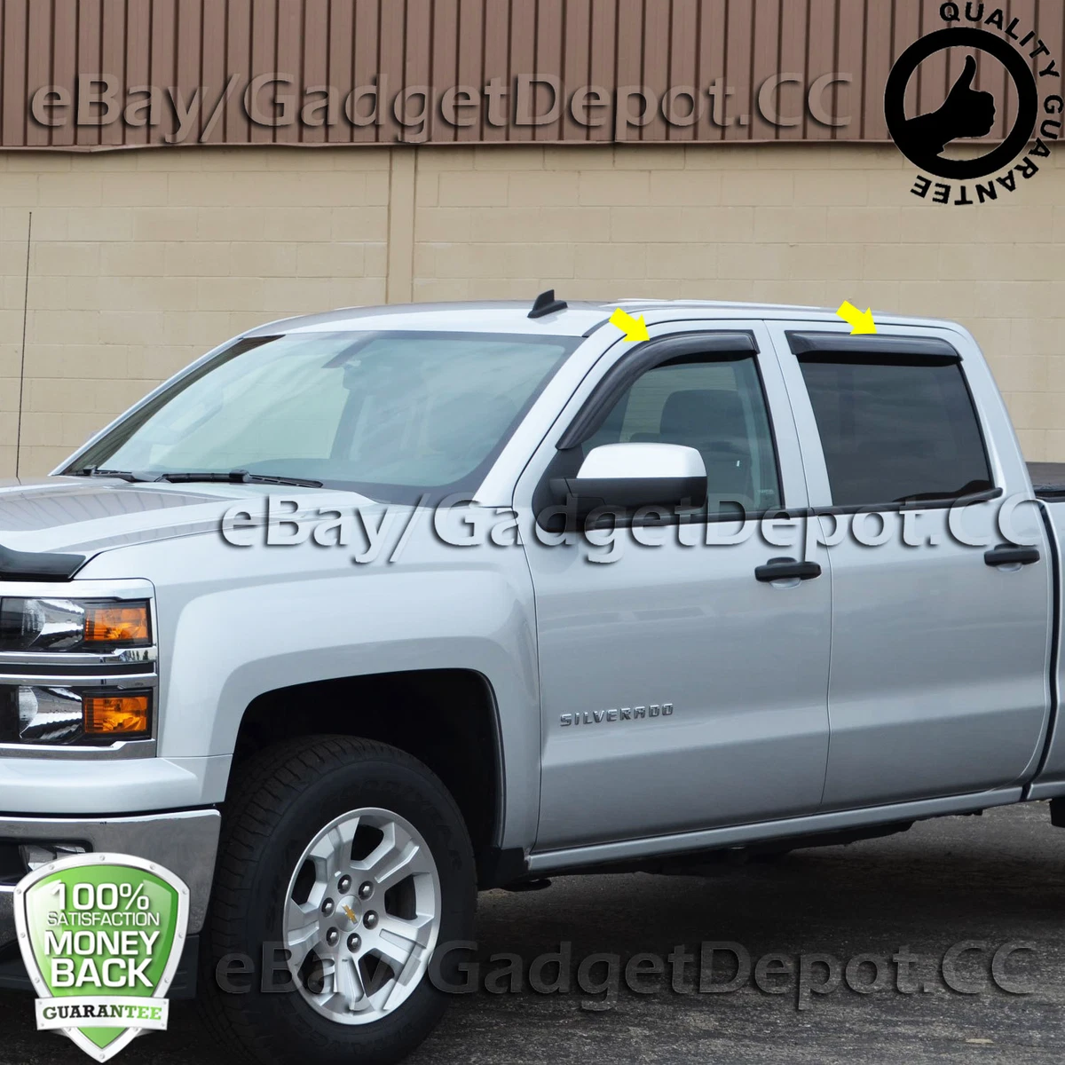 For 2015 2018 Chevy Silverado GMC Sierra 2500 3500 Window Visors