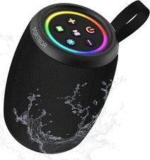 Bluetooth Speaker with FM Radio/AUX Input, IPX5 Waterproof, TWS Pairing