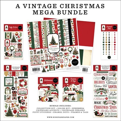 New! Carta Bella Paper A VINTAGE CHRISTMAS Scrapbooking Mega Bundle