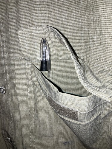Duluth Trading Co Shirt Mens 2XL Tall Beige Striped Fishing Camp Vented Standard - Picture 5 of 9