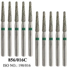 Dental Diamond Burs FG 856/016C Round End Taper Coarse Bur High Speed 10Pcs/PK