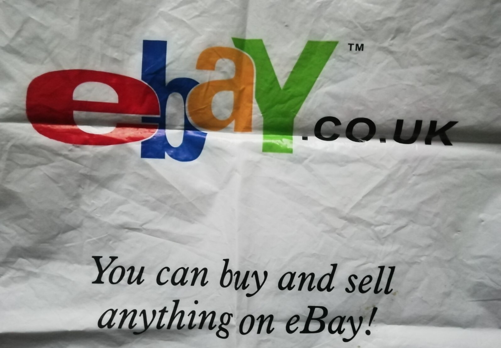 Rare ebay.co.uk Advertising Plastic Carrier Bag Vintage Collectable