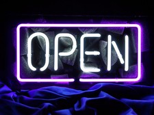 OPEN Neon Sign Bier Bar Wandbehang Neonschild Nachtlicht Handwerk Werbung 14"x9"