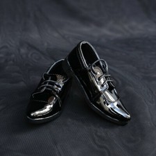 1/4MSD 1/3SD BJD PU Leather Shoes Bright Black Pointed-toe Lace-up Suit Shoes