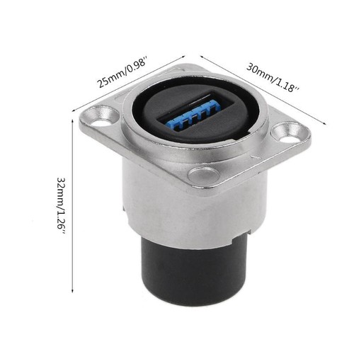 D type USB 3.0 Port Female Socket Panel Mount Square Female to Female Converter - 第 3/7 張圖片
