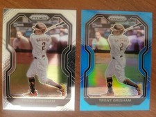 2  2021 Panini Prizm Base & Carolina Blue Prizm Parallel Trent Grisham Padres