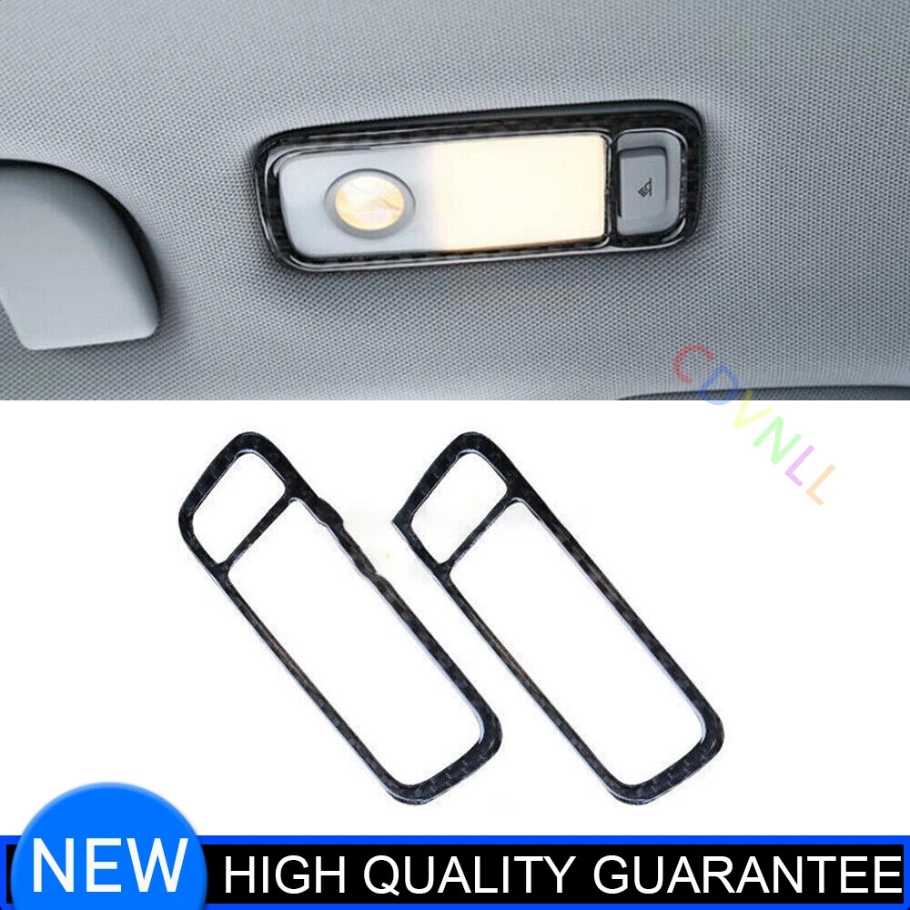 For Audi Q5 2009-2017 Real Carbon Fiber Rear Reading Light Lamp Decor Trim 2PCS