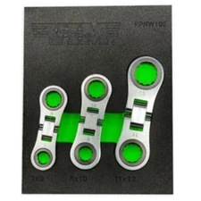 VIM Tools FPRW100 3 Piece Nano Flex Ratcheting Wrench Set