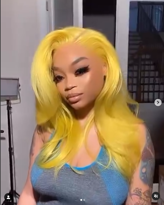 Yellow Long Straight Lace Front Wig Synthetic Yellow Glueless Soft Wigs Party US