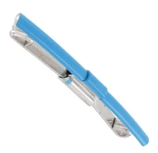 Sheilds Collar Clip Mod Straight Bar Blue Enamel 2 1/4"