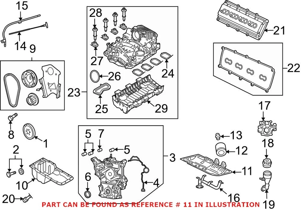 Junta de cárter de aceite del motor Hemi Mopar para Dodge Ram 1500 2500 3500 5,7 L V8 2003-2016 Foto 2 de 3