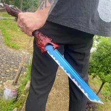Red Wolf Tang Knife KUNGFU Sword Broadsword Blue Manganese Steel Battle Ready