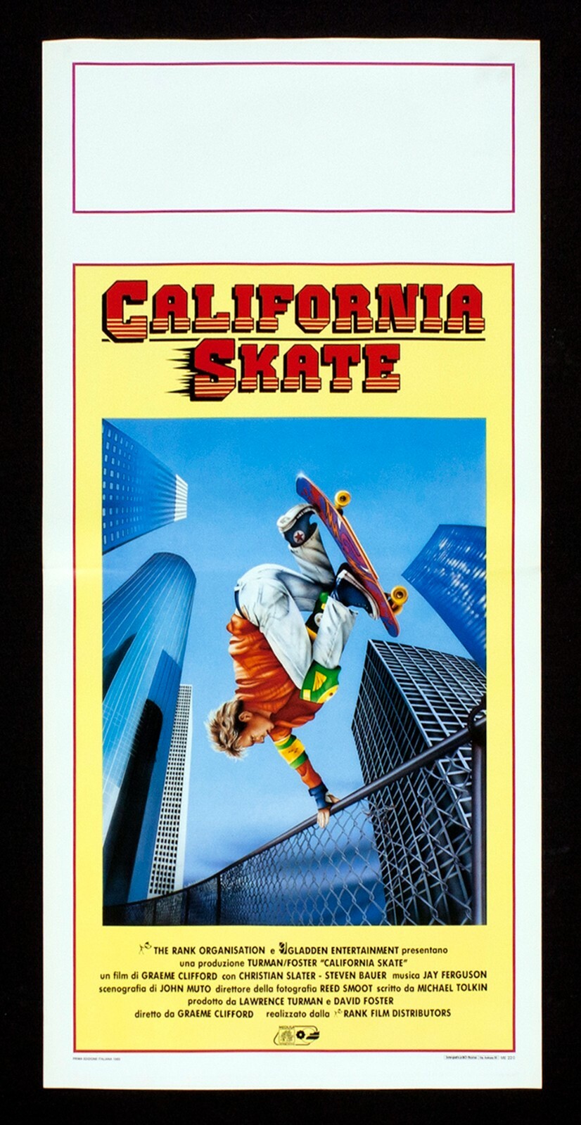 Locandina originale film California Skate (1989) - Regia di Graeme Clifford