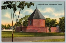 Old Powder Horn Williamsburg VA Virginia Linen Postcard Tichnor Bros