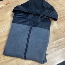 Boys Under Armour Long Sleeve Cold Gear Full Zip Hooded Jacket- Black/Gray YXL