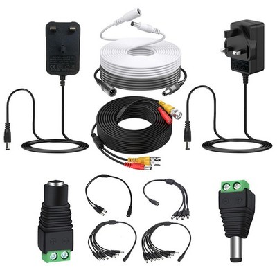 BNC-Kabel 5 m-50 m 1 A 2 A 3 A Netzteil Adapter 12 V DC Strom Verlängerungskabel UK