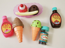 Battat Sweet Treats Ice Cream Parlour Replacement 12 Pieces Dish Cones Scoops