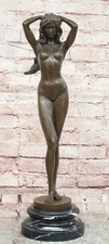Signed Cesaro Bronze Nude Lady Sculpture Contemporary Fine Figurine Deal Gift