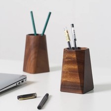 Office Desk Tidy Organiser Wooden Pen Storage Pencil Pot Holder Organizer Box UK