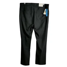 Perry Ellis Portfolio Pants Mens 33x30 Black Slim Fit Stretch Dress Work