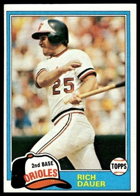 1981 Topps #314 Rich Dauer Baltimore Orioles NM+
