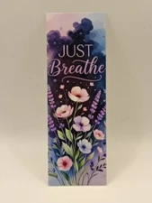 Just Breathe Floral Calm Bookmark