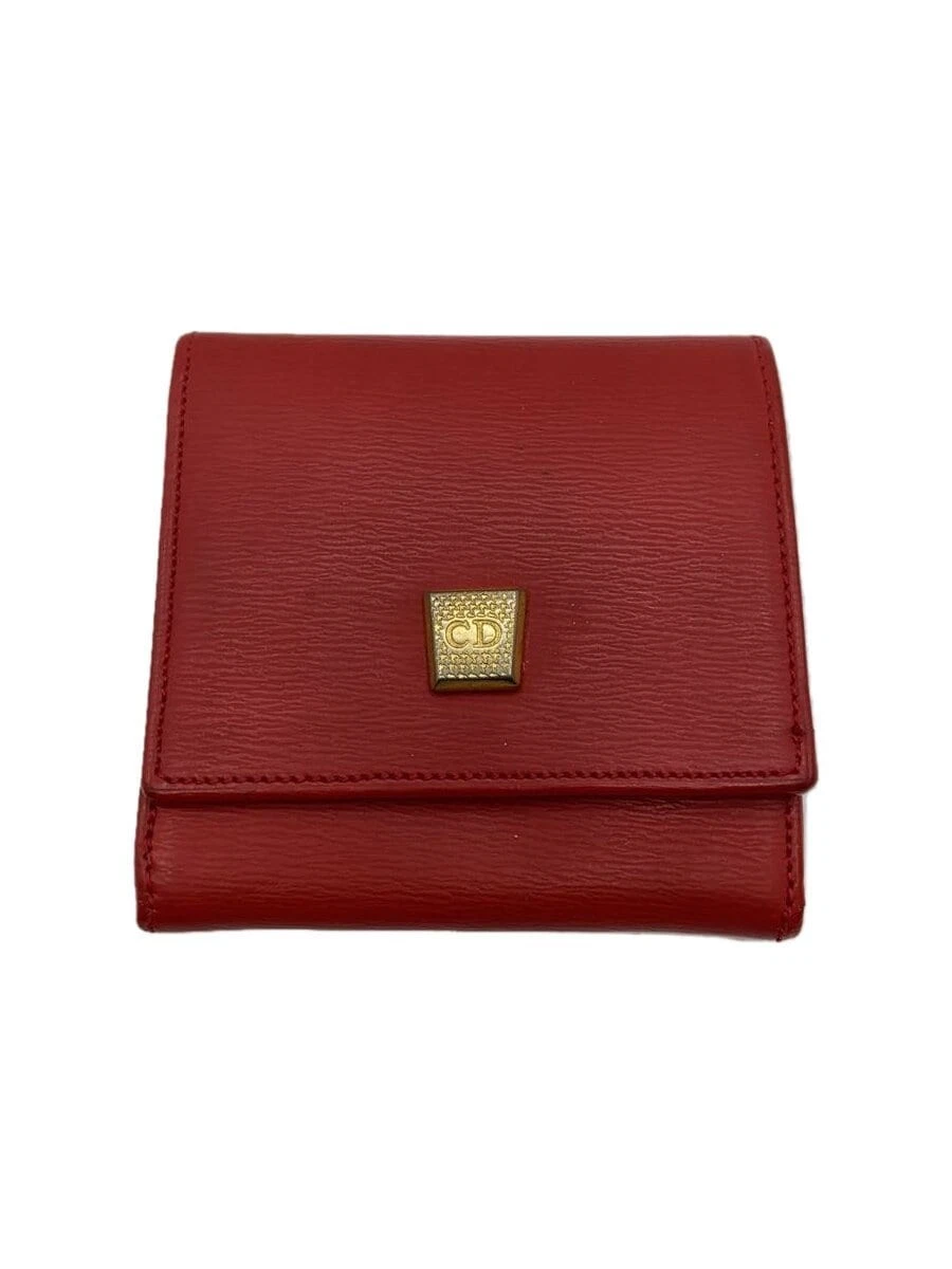 Christian Dior Portefeuille Bifold Cuir ROUGE Femme