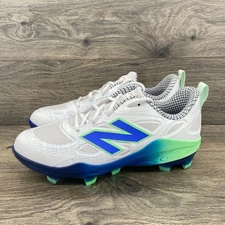 New Balance Velo v4 Molded Lab Fast Pitch Softball Cleats Women's 10 White Blue