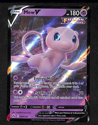 Mew V 60 V Rare Pokemon Crown Zenith 159 Holo 2023