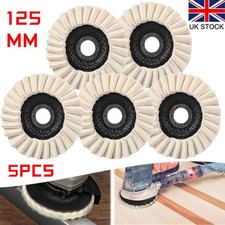 5PC 5" 125mm Wool Flap Felt Disc Angle Grinder Polishing Buffing Wheel for Metal