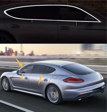 Silver Windows Strip Sill Molding Cover for Porsche Panamera Brachyaxis 10-2016