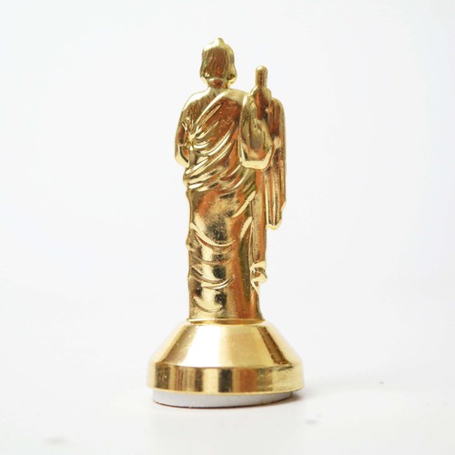 St Jude Thaddeus Car Dashboard Figure Statue Gold Tone Catholic Gift San Judas - Picture 3 of 6