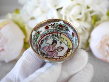 Vintage Chinese Export Porcelain Miniature Bowl, Hand Painted Famille Rose Style