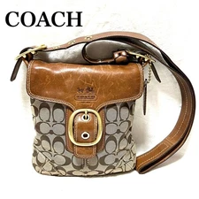 COACH Signature Camel Leather Shoulder Bag 11442 13a