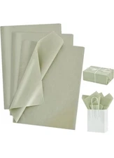 100 Sheets Sage Green Tissue Paper Bulk, Wrapping Tissue Paper for Gift Bags