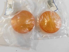 WPS AMBER MOTORCYCLE TURN SIGNAL PLASTIC LENS 2EA #60-1381 NEW  3 1/8" DIAMETER
