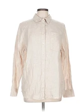 Monoprix femme Women Ivory Long Sleeve Button-Down Shirt 44 eur