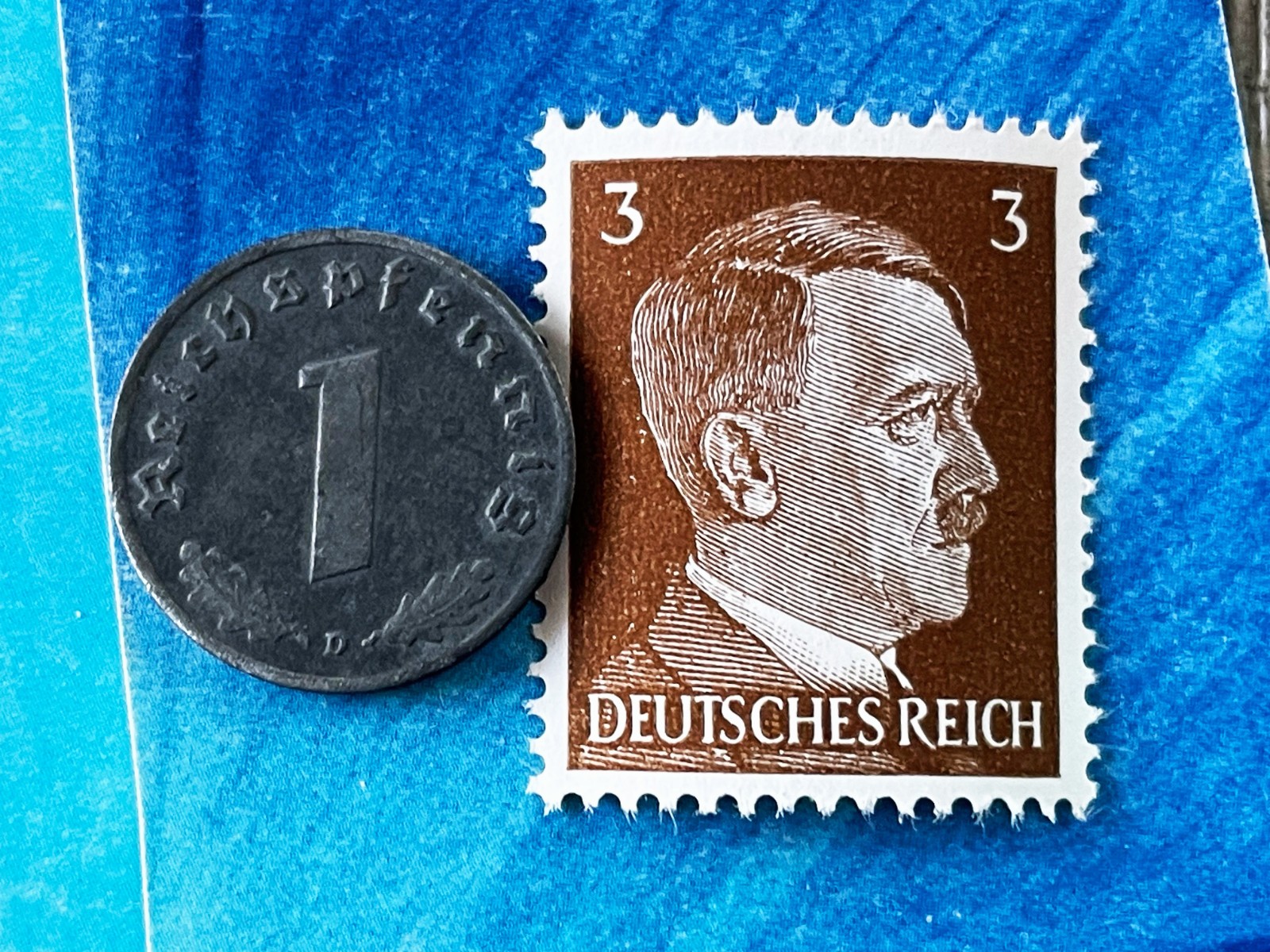 X-RARE 1942-D NAZI 🔥 1 pf SWASTIKA Coin/ Hitler STAMP