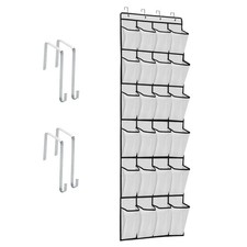 ZHXNBXX Over The Door Shoe Organizers with 24 Mesh Pockets Shoe Organizer Sto...