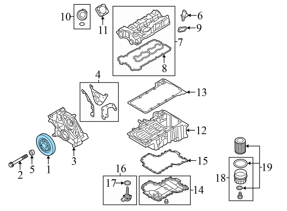 13-19 BMW 650I XDRIVE GRAN COUPE - Harmonic Balancer / Crankshaft / Crank Pulley - Image 3 of 4