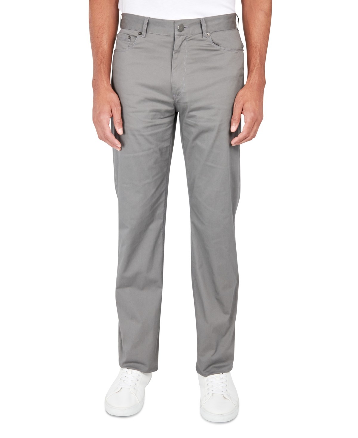 Society of Threads Mens Regular Fit Stretch Five Pocket Pants in Dk Grey Size 36