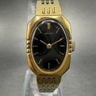 Seiko Watch Women 16mm Brown Dial Gold Tone Octagon Manual Wind 11-5269 Runs