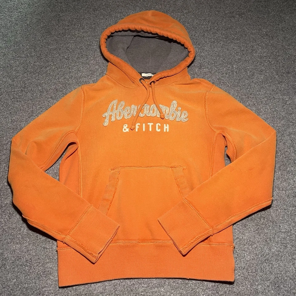 Abercrombie & Fitch Hoodie Mens Medium Muscle Pullover Sweatshirt Fleece Logo - Image 2 of 4